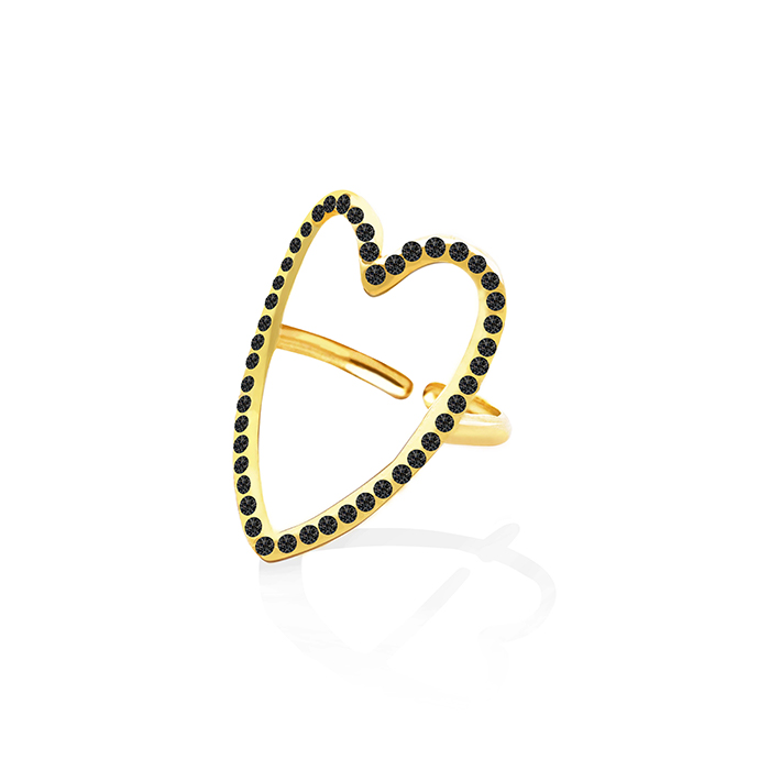 ANELLO REGOLABILE CUORE CON STRASS - OY24624A48