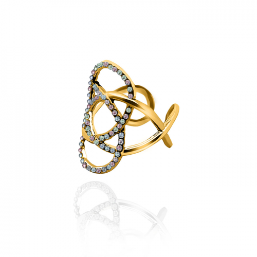 ANELLO FIRORE STRASS - OY24624A50 ORO