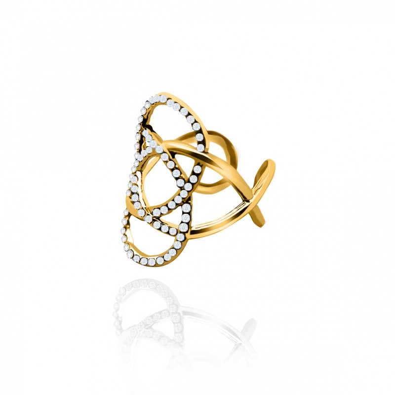 ANELLO FIRORE STRASS - OY24624A50 ORO