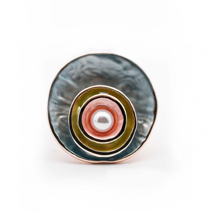 ANELLO ELASTICO SMALTO CON PERLA - SW23456E174