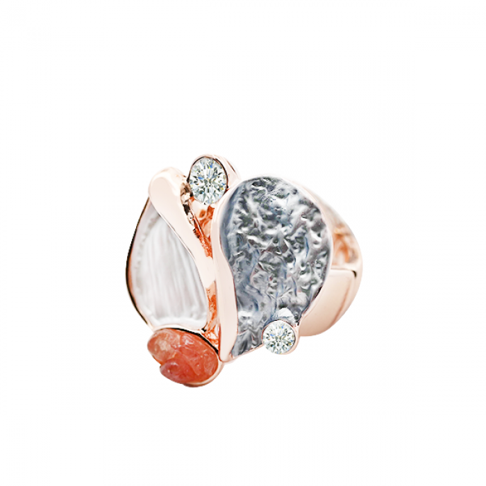 ANELLO ELASTICO SMALTATO CON STRASS E PIETRE - SW24464A175