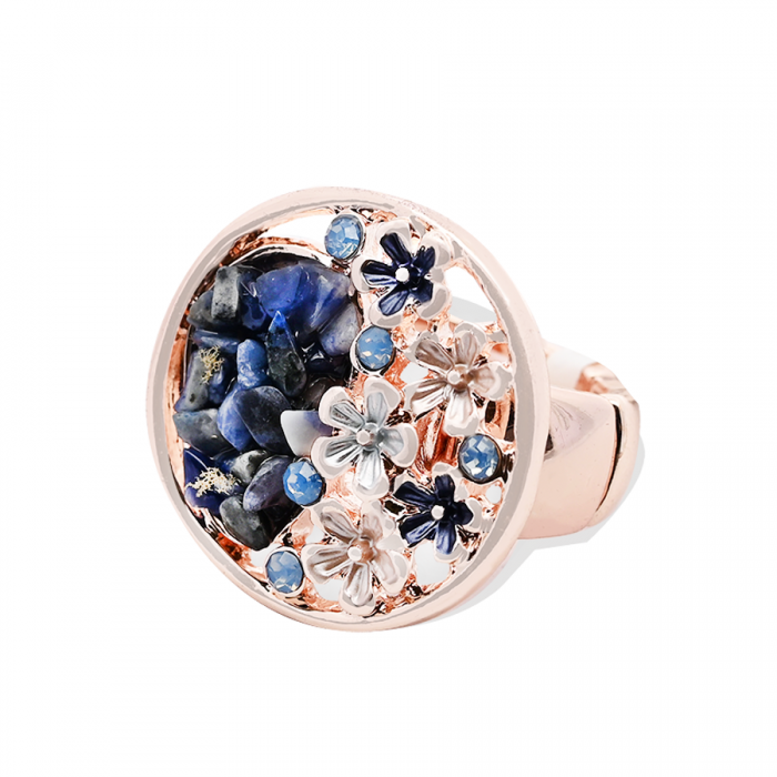 ANELLO ELASTICO CON FIORI SMALTATI E PIETRE - SW2452A381