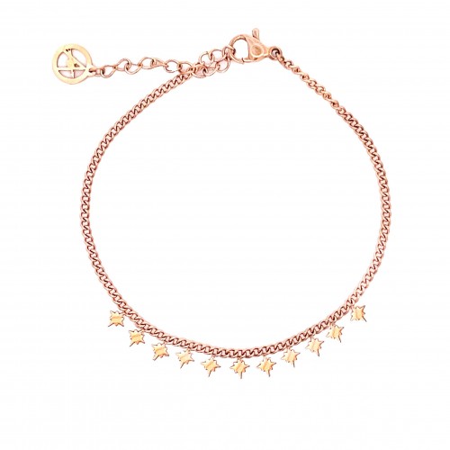 BRACCIALE CATENA GOURMETTE CON ROSE DEI VENTI - 201224072C58