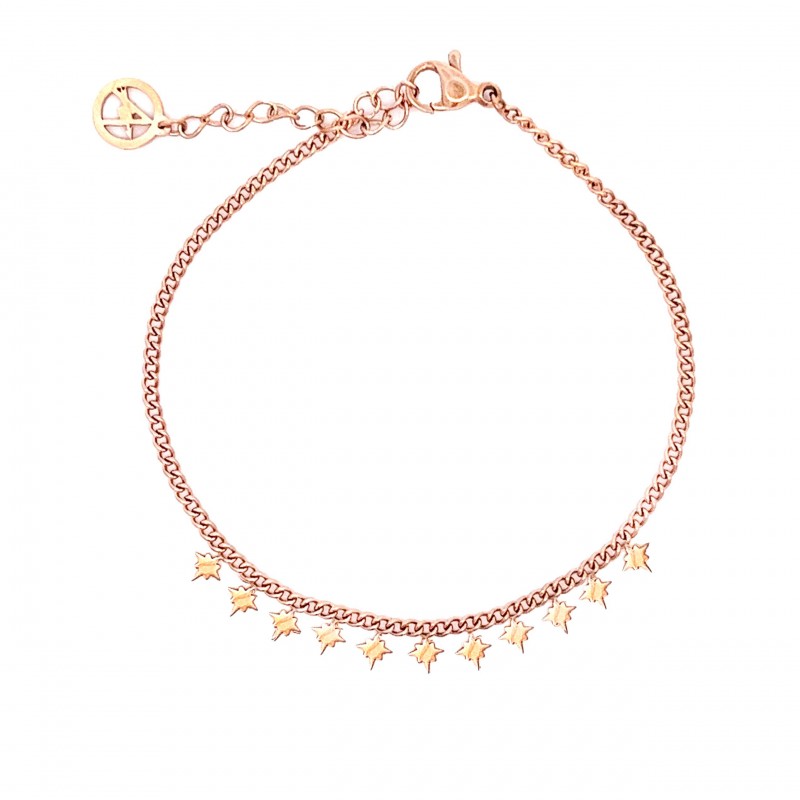 BRACCIALE CATENA GOURMETTE CON ROSE DEI VENTI - 201224072C58