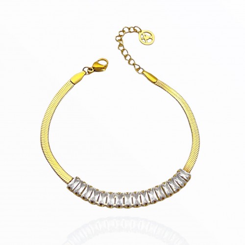 BRACCIALE CATENA SNAKE CON ZIRCONIA - AG223572B98