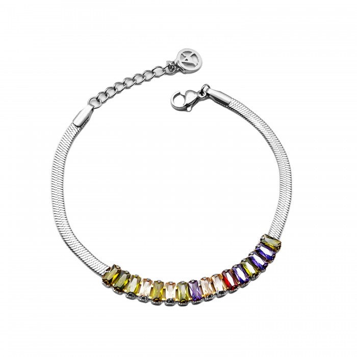 BRACCIALE CATENA SNAKE CON ZIRCONIA - AG223572B98