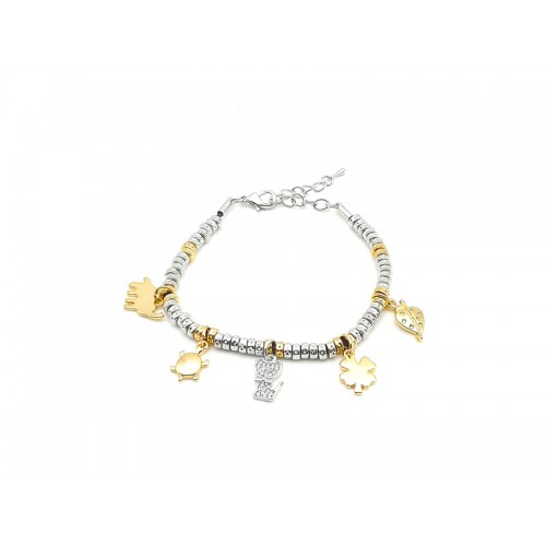 BRACCIALE PEPITE CON CHARMS GATTO STRASS - AJJ18050552B6