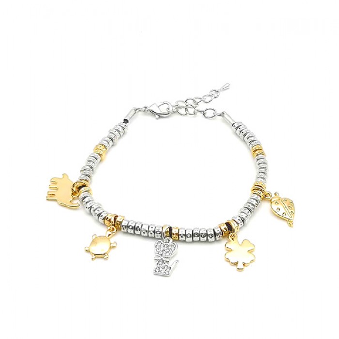 BRACCIALE PEPITE CON CHARMS GATTO STRASS - AJJ18050552B6