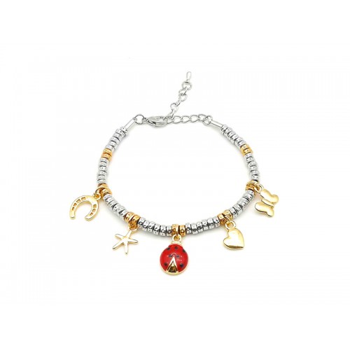 BRACCIALE PEPITE CON CHARMS COCCINELLA - AJJ5827496D10