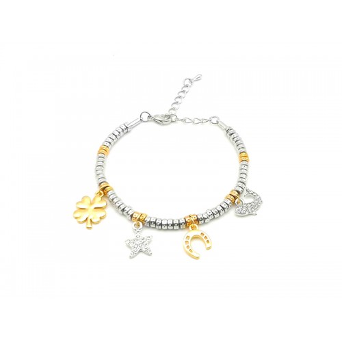 BRACCIALE PEPITE CON CHARMS DELFINO STRASS - AJJ6108520E10