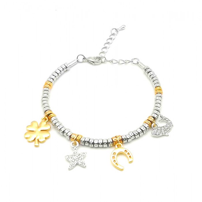 BRACCIALE PEPITE CON CHARMS DELFINO STRASS - AJJ6108520E10