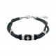 BRACCIALE CROCE IN ACCIAIO E EMATITE A DOPPIO FILO - ANR20922120B94