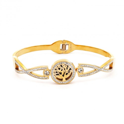 BRACCIALE RIGIDO A MOLLA CON ALBERO DELLA VITA - DH22100D332