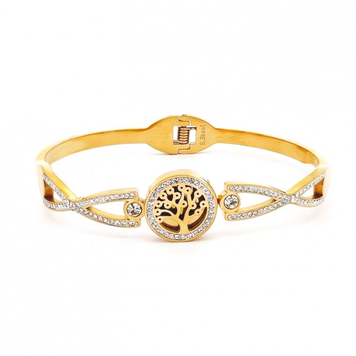 BRACCIALE RIGIDO A MOLLA CON ALBERO DELLA VITA - DH22100D332