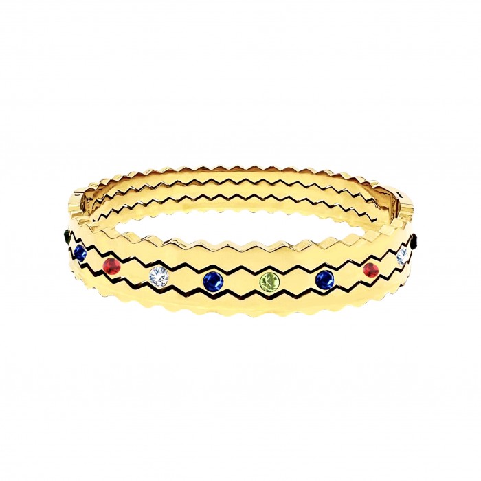 BRACCIALE RIGIDO ZIGZAG PUNTILUCE MULTICOLOR  - DH22100D334