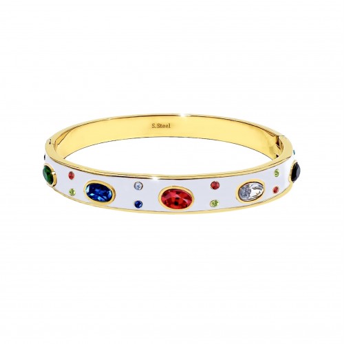 BRACCIALE RIGIDO SMALTO CON ZIRCONIA - DH22100D347