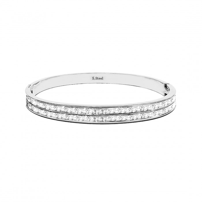 BRACCIALE RIGIDO ZIRCONIA DOPPIA FILA - DH2296D324