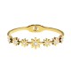 BRACCIALE RIGIDO A MOLLA CON FIORI - DH2380E530