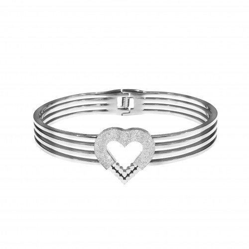 BRACCIALE RIGIDO A MOLLA CON CUORE - DH2380E539