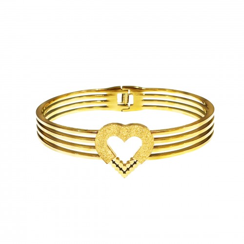 BRACCIALE RIGIDO A MOLLA CON CUORE - DH2380E539