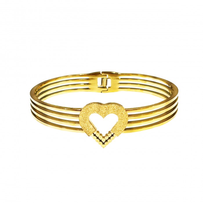 BRACCIALE RIGIDO A MOLLA CON CUORE - DH2380E539