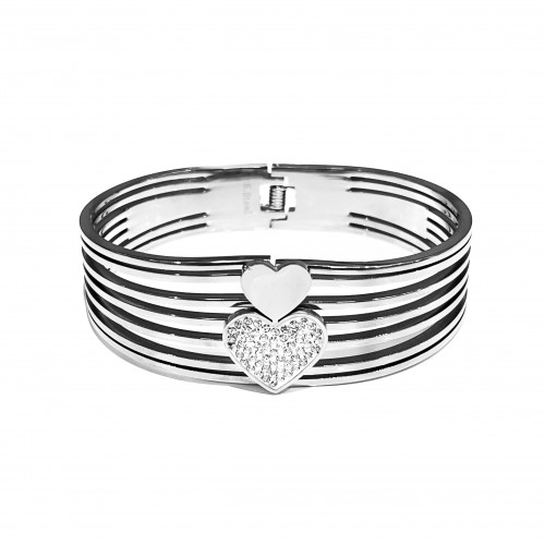 BRACCIALE RIGIDO A MOLLA CON CUORE - DH2388E540