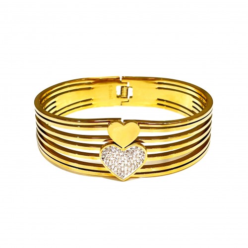 BRACCIALE RIGIDO A MOLLA CON CUORE - DH2388E540