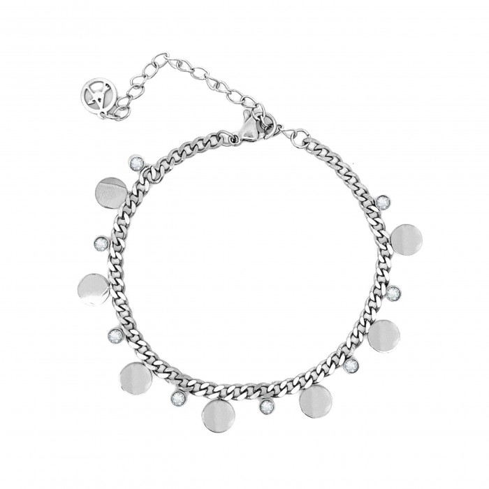 BRACCIALE CATENA GOURMETTE CON PENDENTI - DY21121180H33