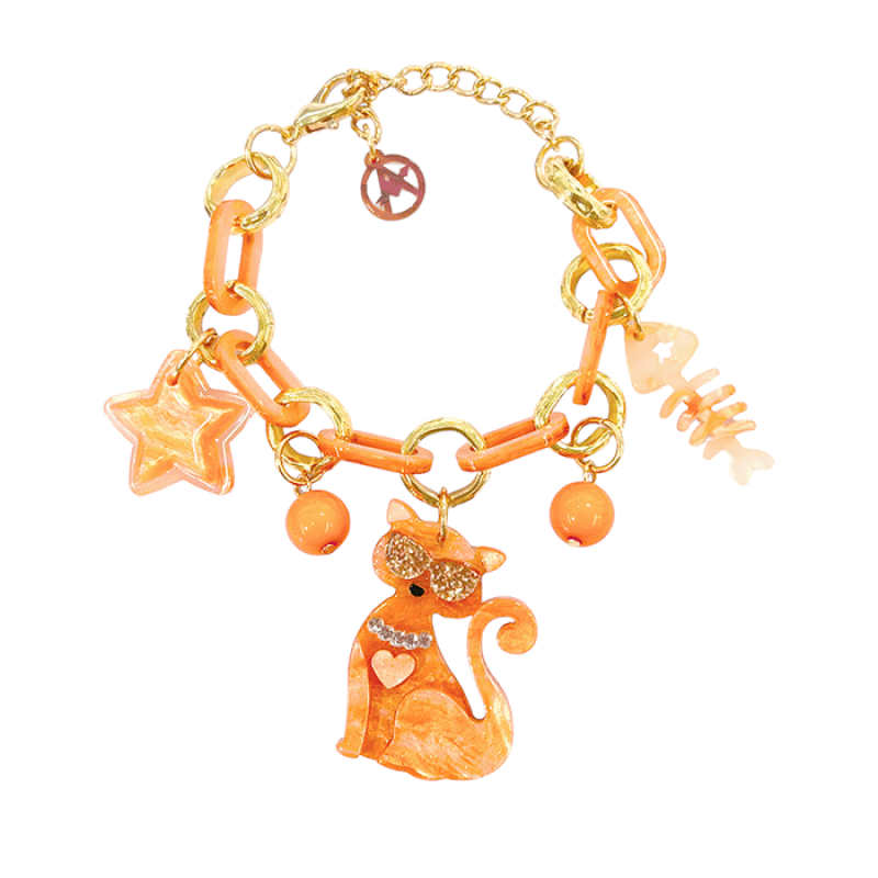 BRACCIALE IN RESINA CON CHARMS GATTO - FT2260D300