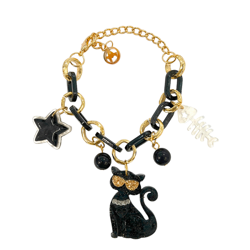 BRACCIALE IN RESINA CON CHARMS GATTO - FT2260D300