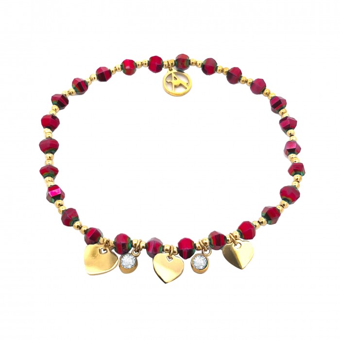 BRACCIALE ELASTICIZZATO CON CRISTALLO E CUORE - GD23155E826