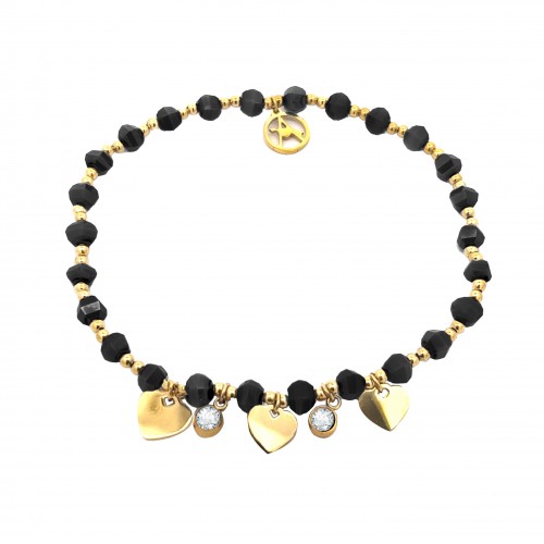 BRACCIALE ELASTICIZZATO CON CRISTALLO E CUORE - GD23155E826