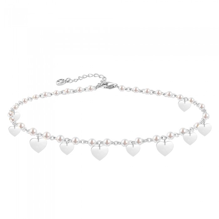 BRACCIALE PERLINE E CHARMS CUORI - JN2161704C25