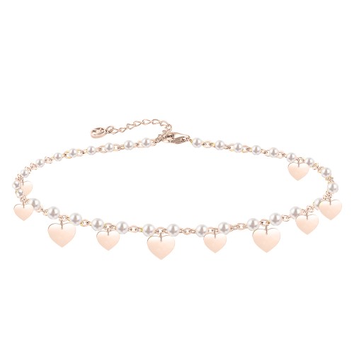 BRACCIALE PERLINE E CHARMS CUORI - JN2161704C25