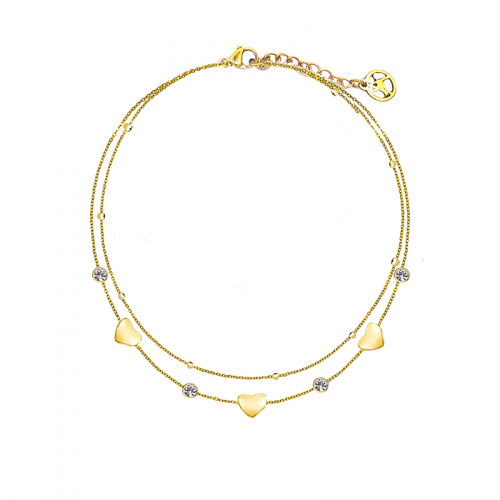 BRACCIALE DOPPIO FILO CON CUORE - JN223968C22