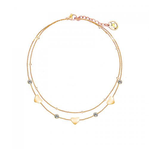 BRACCIALE DOPPIO FILO CON CUORE - JN223968C22