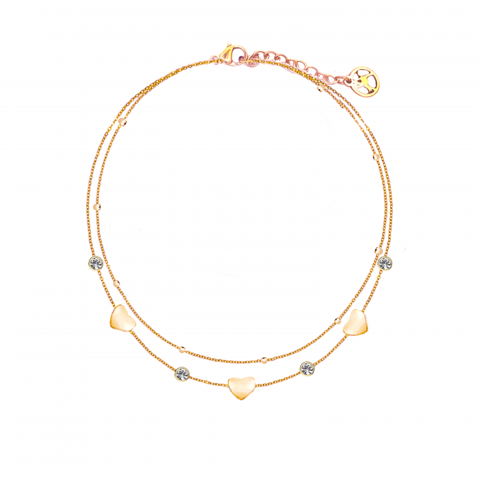 BRACCIALE DOPPIO FILO CON CUORE - JN223968C22