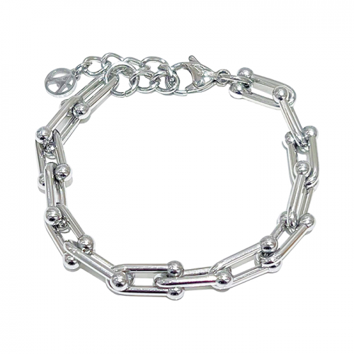 BRACCIALE CATENA A MAGLIE FERRO DI CAVALLO U - JN2268D521