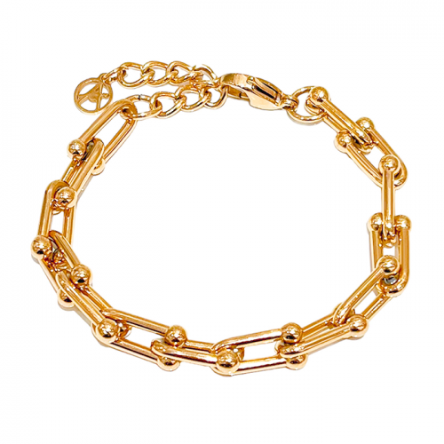 BRACCIALE CATENA A MAGLIE FERRO DI CAVALLO U - JN2268D521