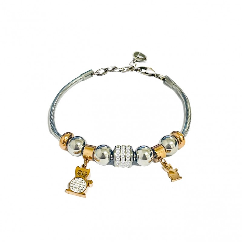 BRACCIALE CON CHARMS GATTO - JN2273D309