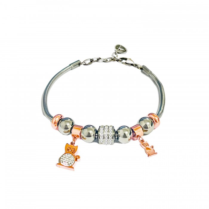 BRACCIALE CON CHARMS GATTO - JN2273D309