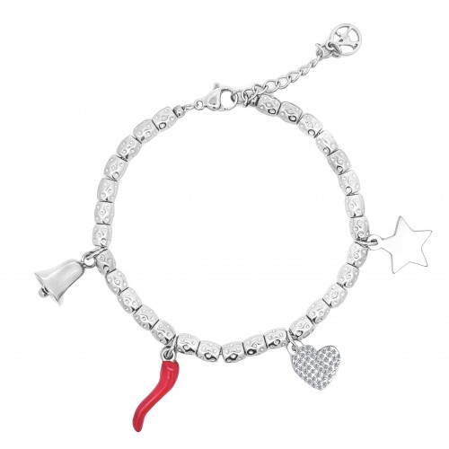 BRACCIALE PEPITA CON CHARMS PORTAFORTUNA - JN23112E162