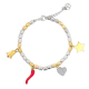 BRACCIALE NATALE PEPITA CON CHARMS PORTAFORTUNA - JN23112E162