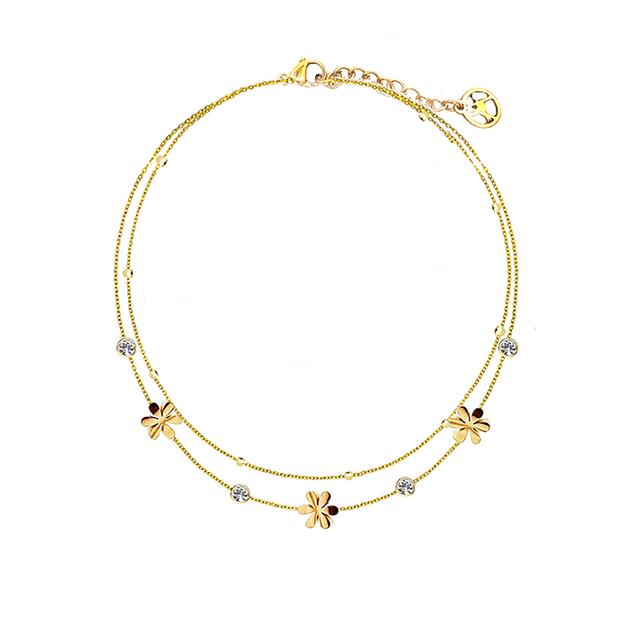 BRACCIALE DOPPIO FILO CON FIORE - JN23688E844