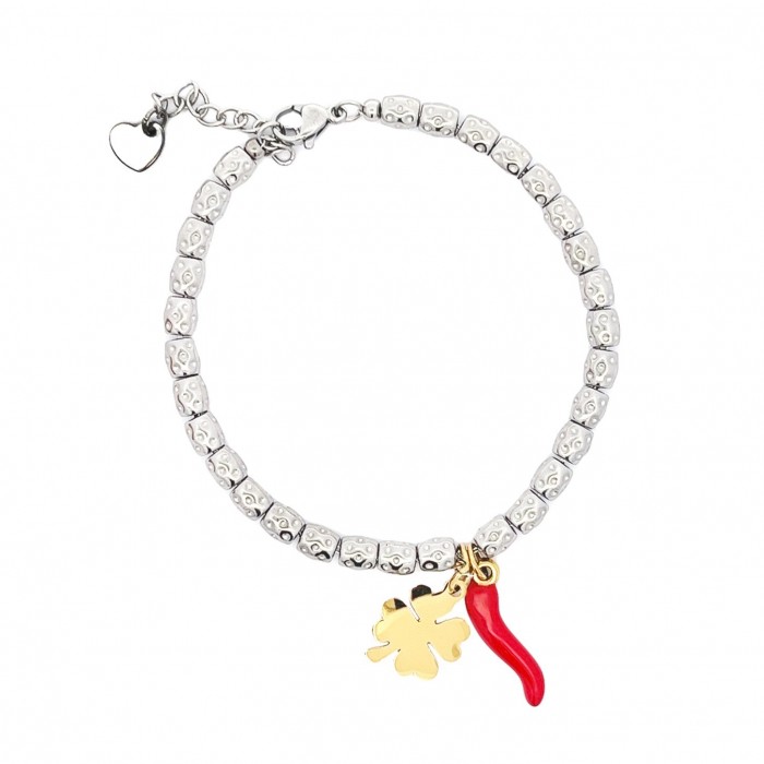 BRACCIALE PEPITA CON CHARMS PORTAFORTUNA - JN2372E559