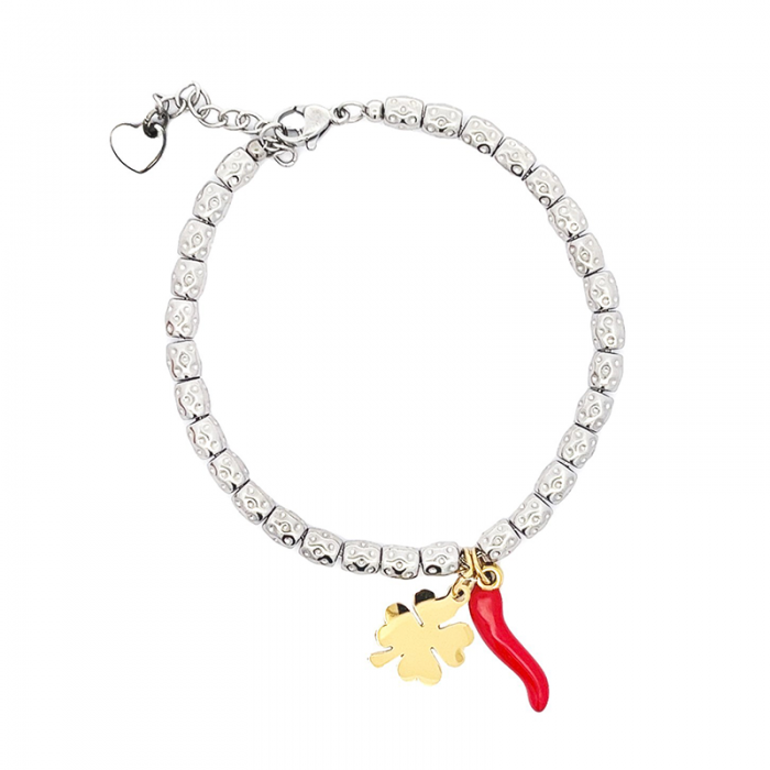 BRACCIALE PEPITA CON CHARMS PORTAFORTUNA - JN2372E559