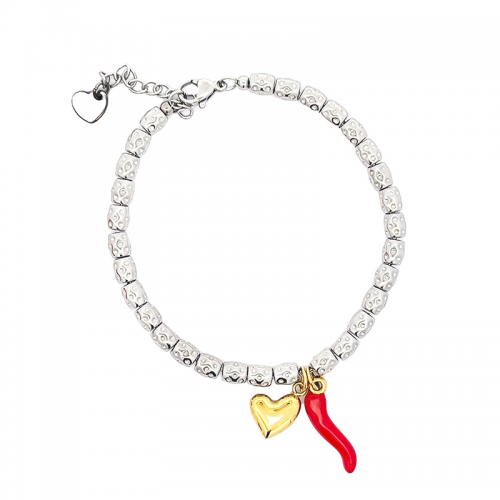 BRACCIALE PEPITA CON CHARMS PORTAFORTUNA - JN2372E560