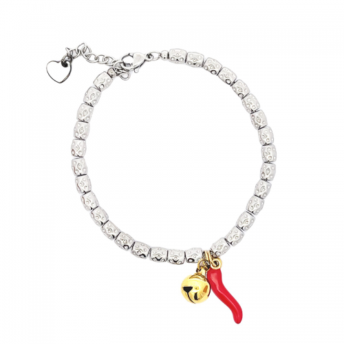 BRACCIALE NATALE PEPITA CON CHARMS PORTAFORTUNA - JN2372E561