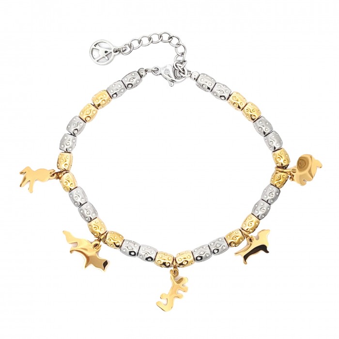 BRACCIALE PEPITA CON CHARMS ANIMALI -  JN2396E157