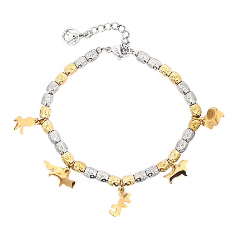 BRACCIALE PEPITA CON CHARMS ANIMALI -  JN2396E157